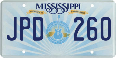 MS license plate JPD260