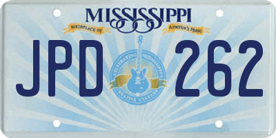 MS license plate JPD262