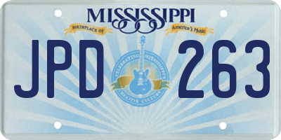 MS license plate JPD263