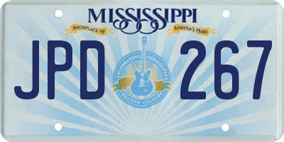 MS license plate JPD267