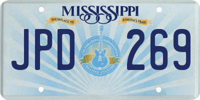MS license plate JPD269