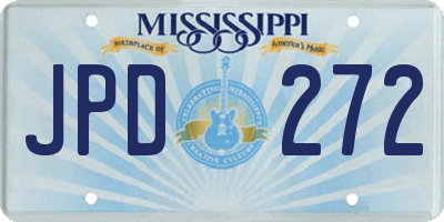 MS license plate JPD272