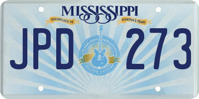 MS license plate JPD273