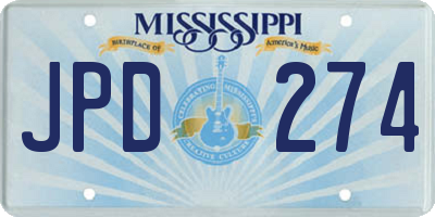 MS license plate JPD274