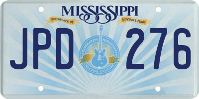 MS license plate JPD276