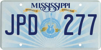 MS license plate JPD277