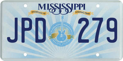 MS license plate JPD279