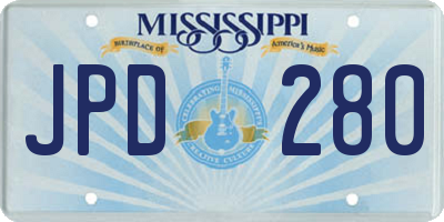 MS license plate JPD280