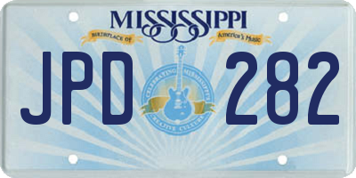 MS license plate JPD282