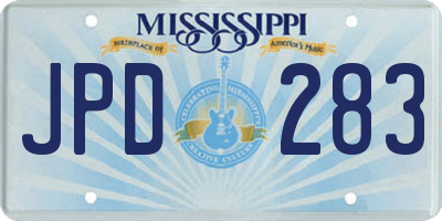 MS license plate JPD283