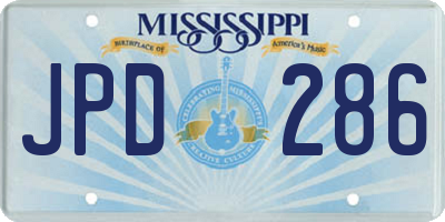 MS license plate JPD286
