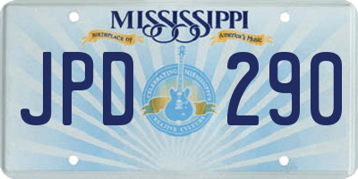 MS license plate JPD290