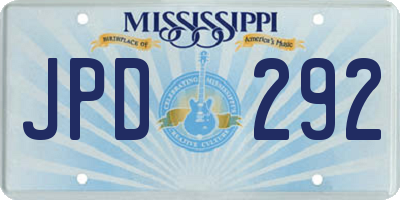 MS license plate JPD292