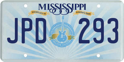 MS license plate JPD293