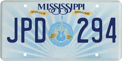MS license plate JPD294