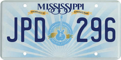MS license plate JPD296