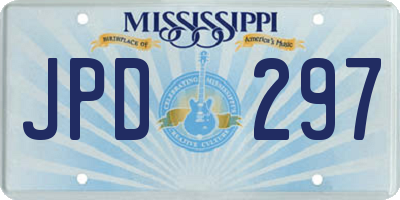MS license plate JPD297