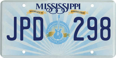 MS license plate JPD298