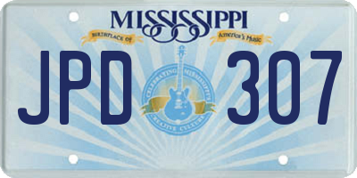 MS license plate JPD307