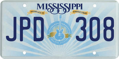 MS license plate JPD308