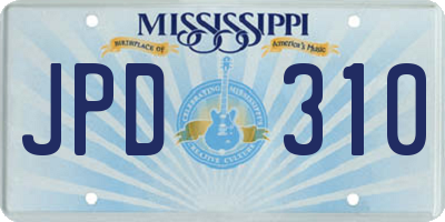 MS license plate JPD310