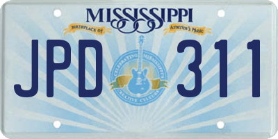 MS license plate JPD311