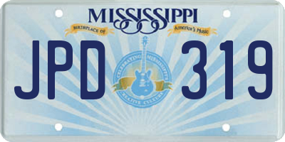 MS license plate JPD319