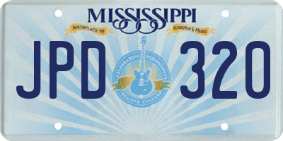 MS license plate JPD320