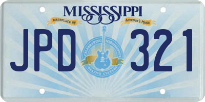 MS license plate JPD321