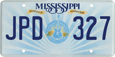MS license plate JPD327