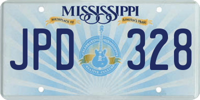 MS license plate JPD328