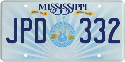 MS license plate JPD332