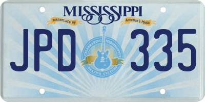 MS license plate JPD335