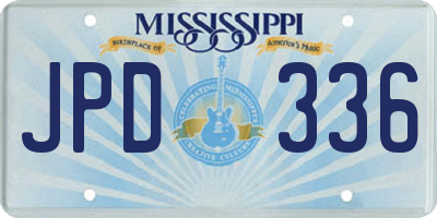 MS license plate JPD336