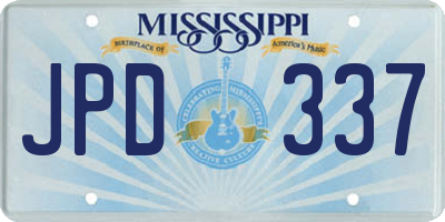 MS license plate JPD337
