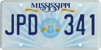 MS license plate JPD341