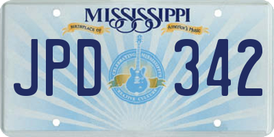 MS license plate JPD342