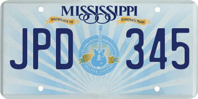 MS license plate JPD345