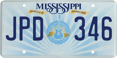 MS license plate JPD346