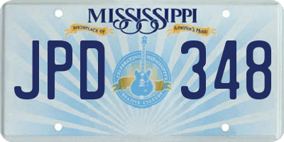 MS license plate JPD348