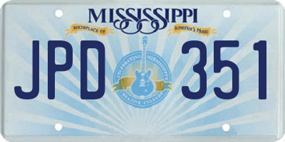 MS license plate JPD351