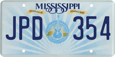 MS license plate JPD354