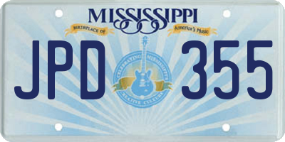 MS license plate JPD355