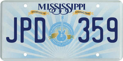 MS license plate JPD359