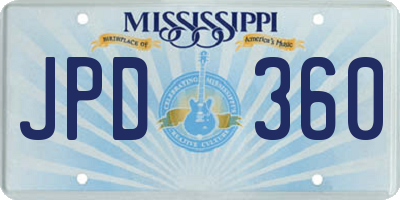 MS license plate JPD360