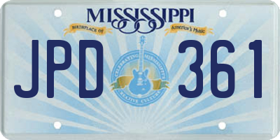 MS license plate JPD361