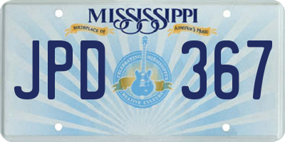 MS license plate JPD367