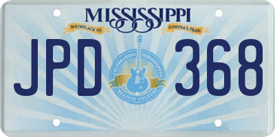 MS license plate JPD368