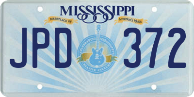 MS license plate JPD372
