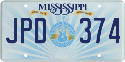 MS license plate JPD374